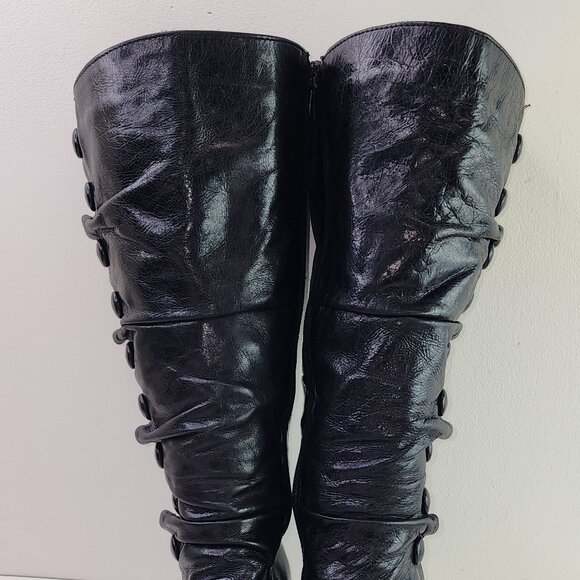 Miz Mooz Black Leather Button Tall Winter Boots (6.5 US) - Picture 7 of 10